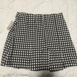 Black and White Checkered Women's Skirt